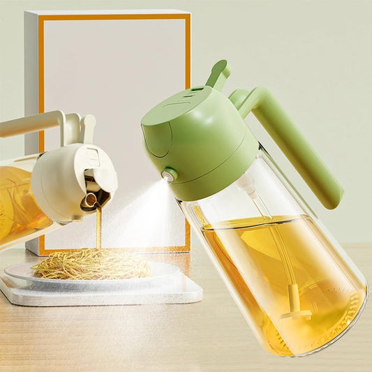 Glass Oil Dispenser Bottle - Pour & Spray for Healthy Cooking