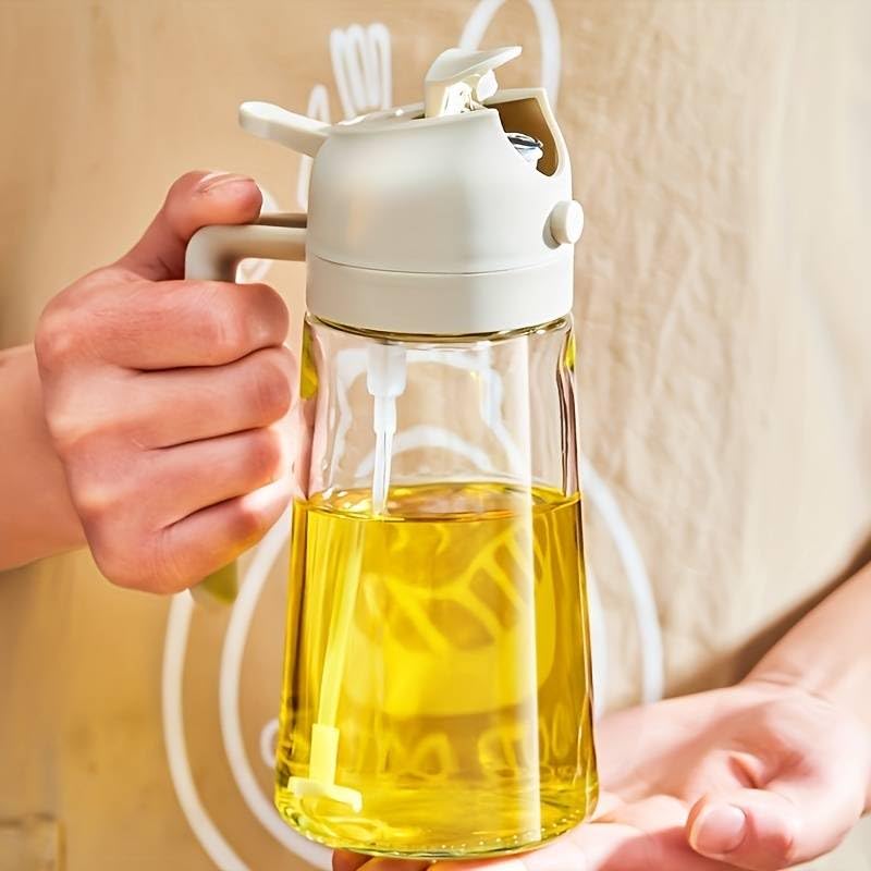 Glass Oil Dispenser Bottle - Pour & Spray for Healthy Cooking