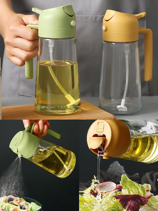 Glass Oil Dispenser Bottle - Pour & Spray for Healthy Cooking